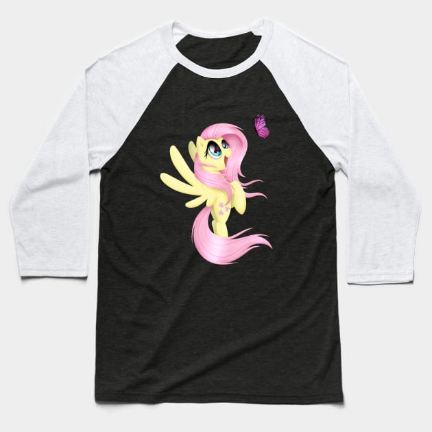 Fluttershy Baseball T-Shirt by WaveCipher